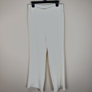 J Jill Crepe Cream Lined wide straight leg Pants